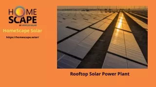 Rooftop solar power plant in India