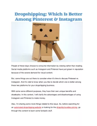 dropshipping which is better among pinterest