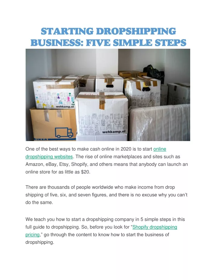 starting dropshipping business five simple steps