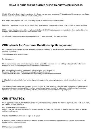 WHAT IS CRM? THE DEFINITIVE GUIDE TO CUSTOMER SUCCESS