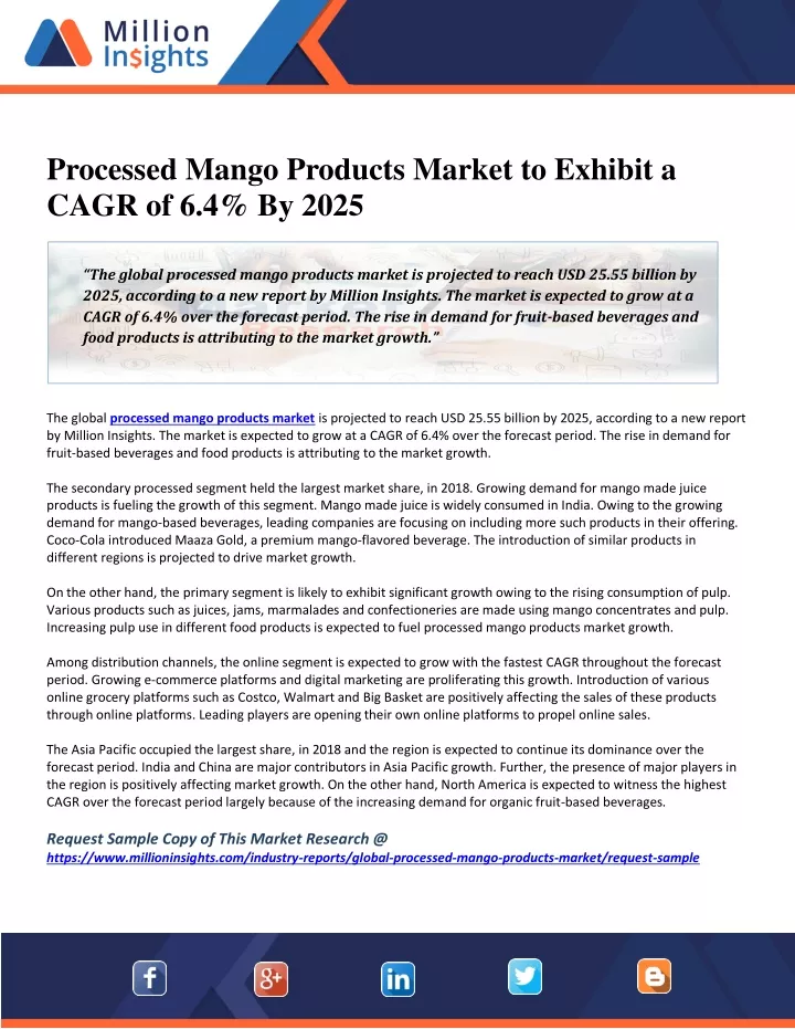 processed mango products market to exhibit a cagr