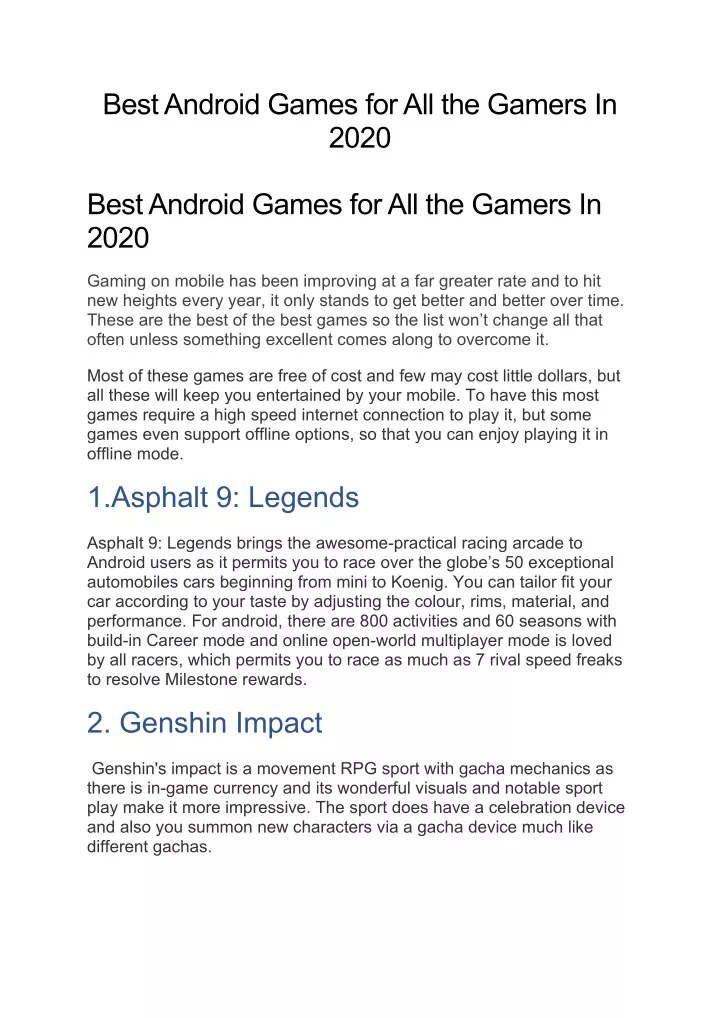 best android games for all the gamers in 2020