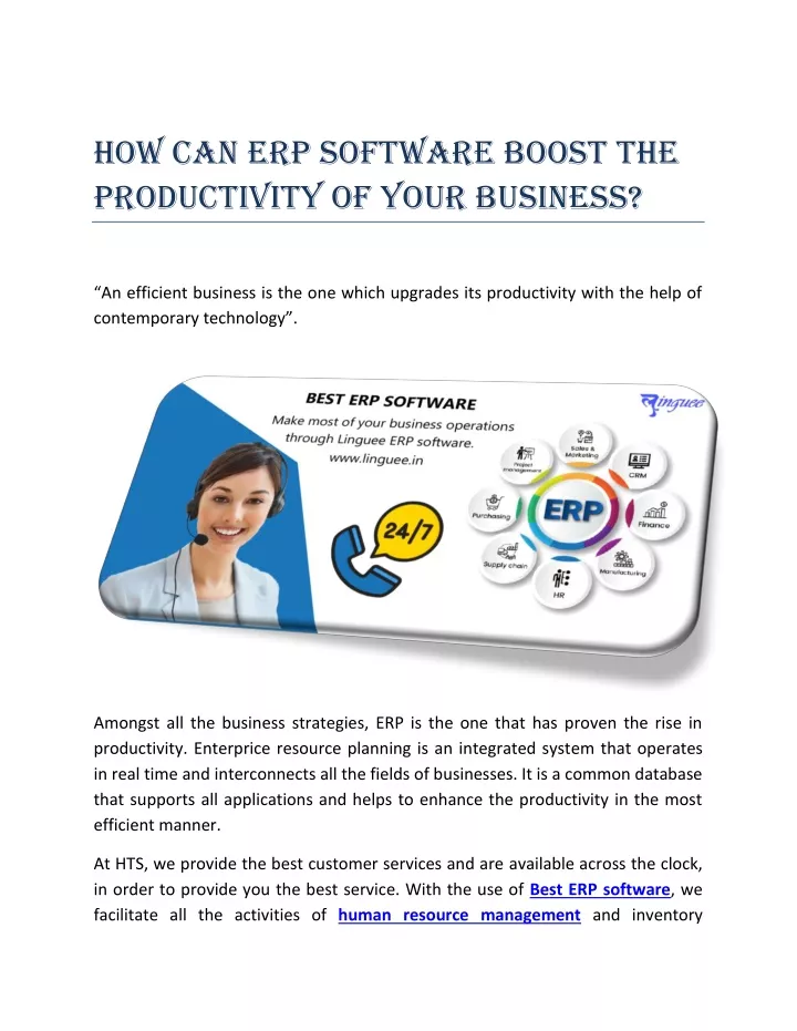 how can erp software boost the productivity