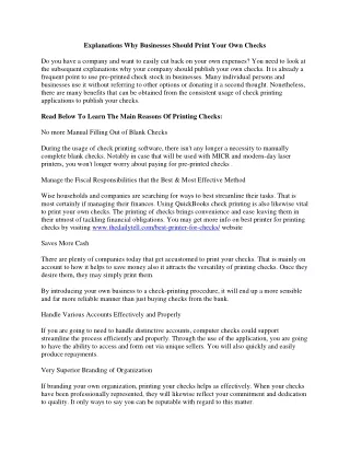 explanations why businesses should print your