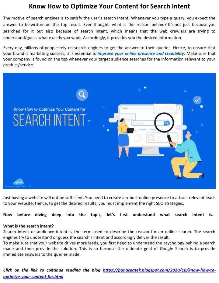 know how to optimize your content for search