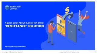 A quick guide about Blockchain-based 'Remittance' solution