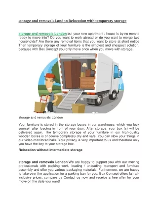 storage and removals london relocation with