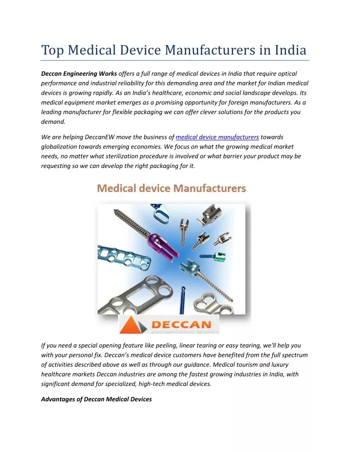 top medical device manufacturers in india