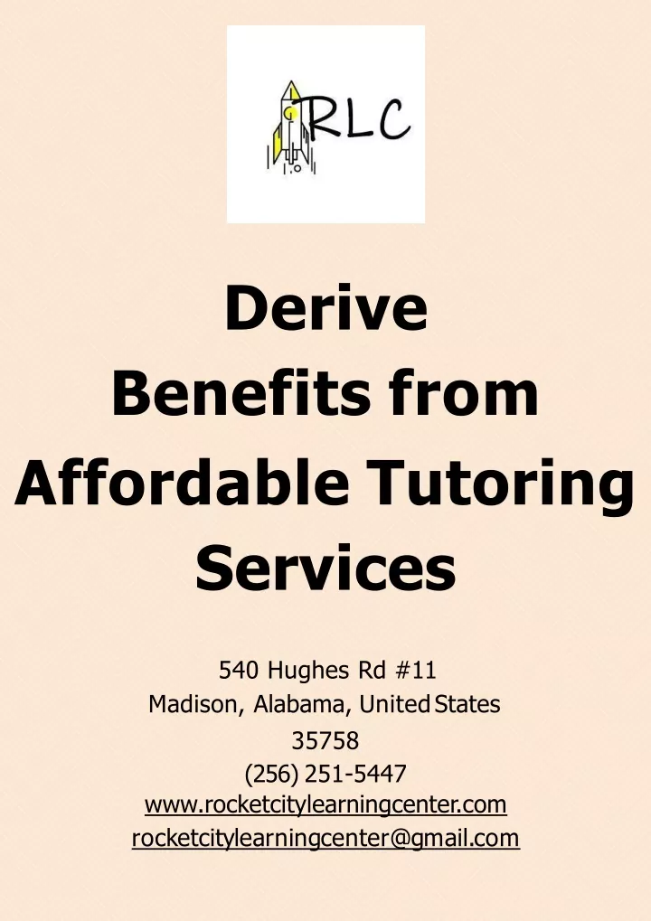 derive benefits from affordable tutoring services
