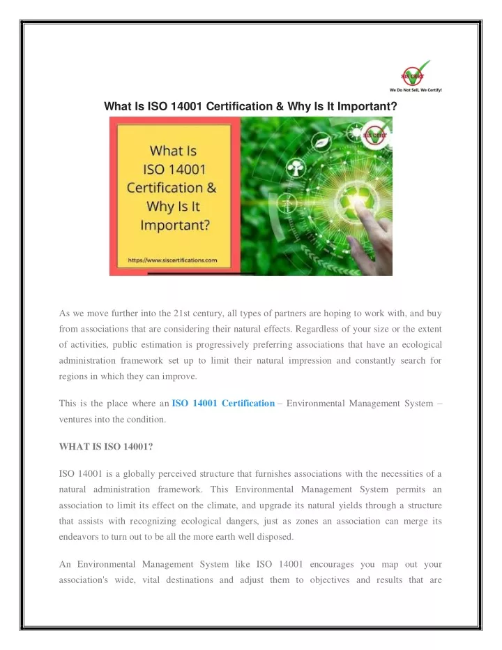 what is iso 14001 certification