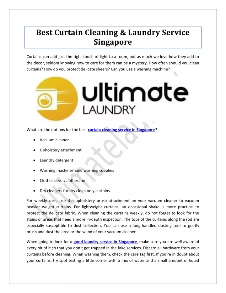 best curtain cleaning laundry service singapore