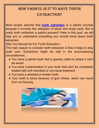 how painful is it to have tooth extraction most
