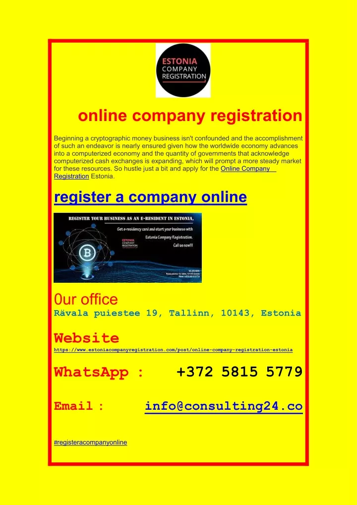 online company registration