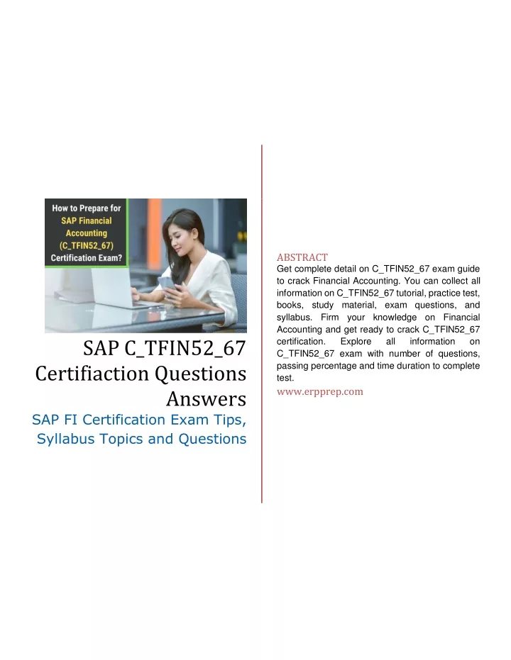 abstract get complete detail on c tfin52 67 exam