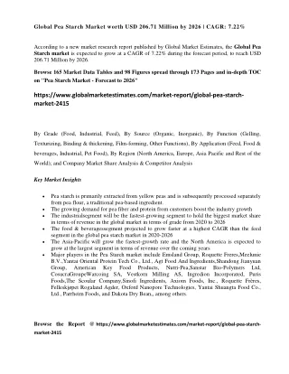 global pea starch market worth usd 206 71 million
