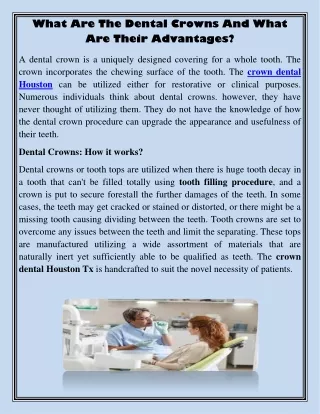 what are the dental crowns and what are their