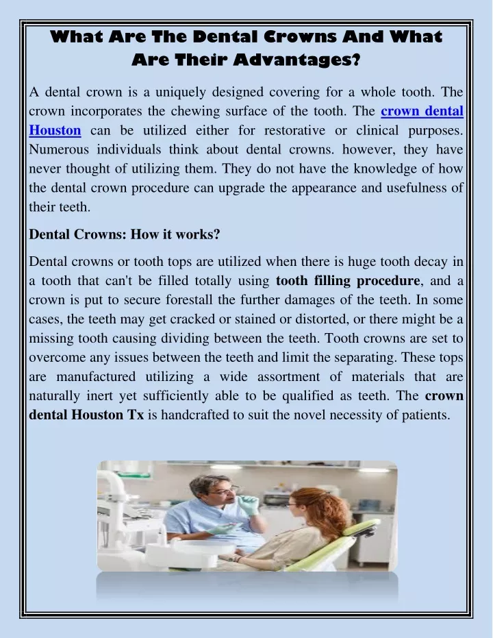 what are the dental crowns and what are their