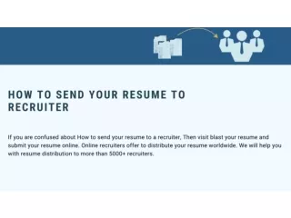 How to send your resume to recruiter | BLAST Your Resume