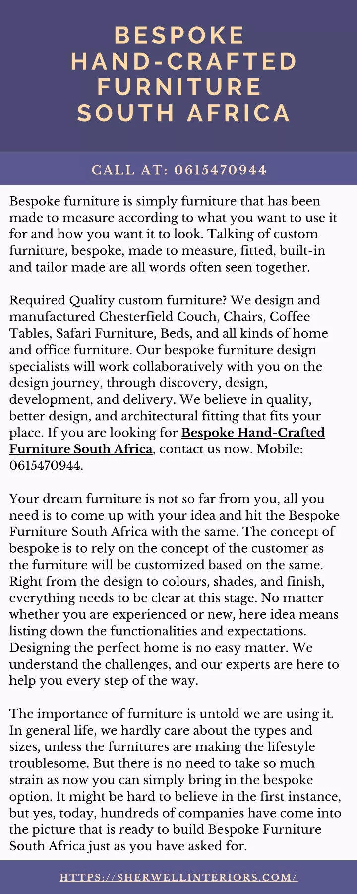 bespoke hand crafted furniture south africa