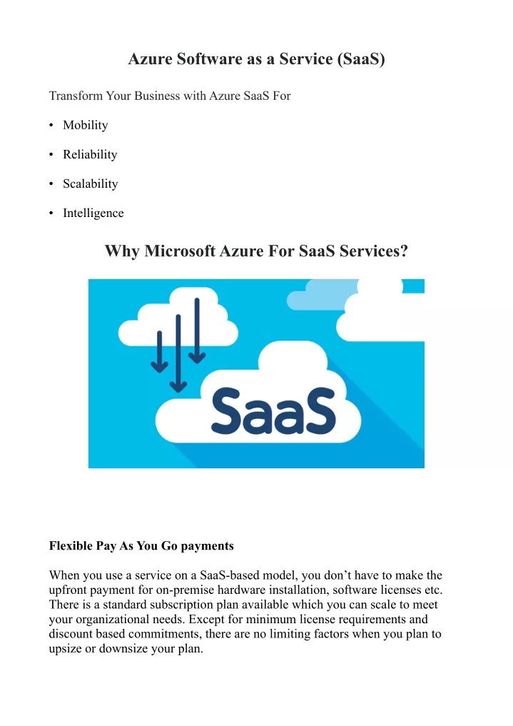 azure software as a service saas