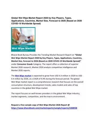 global wet wipe market report 2020 by key players
