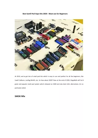 best samll pod vape kits 2020 must
