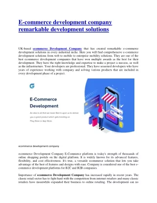 e commerce development company remarkable