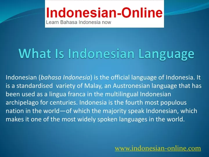 what is indonesian language