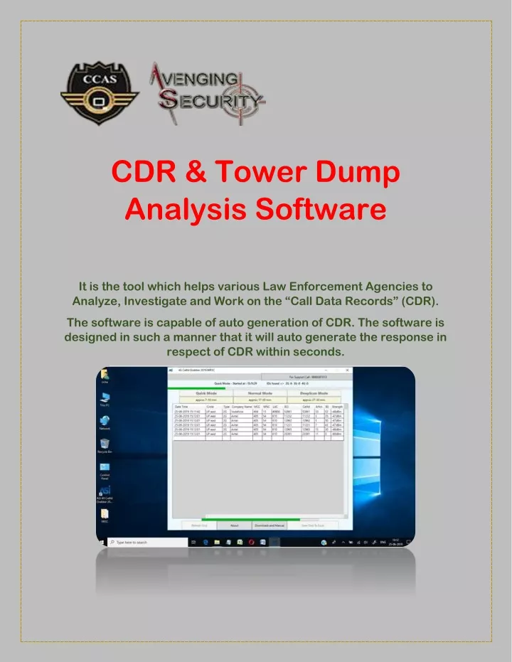 cdr tower dump analysis software