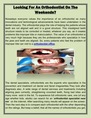 looking for an ort looking for an orthodonti