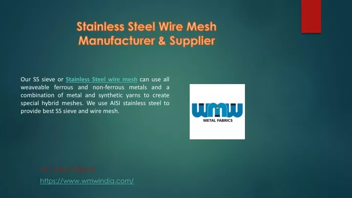 stainless steel wire mesh manufacturer supplier