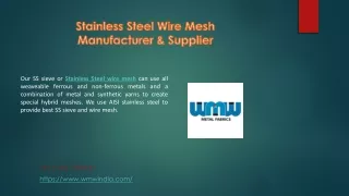 Stainless Steel Wire Mesh Manufacturer & Supplier
