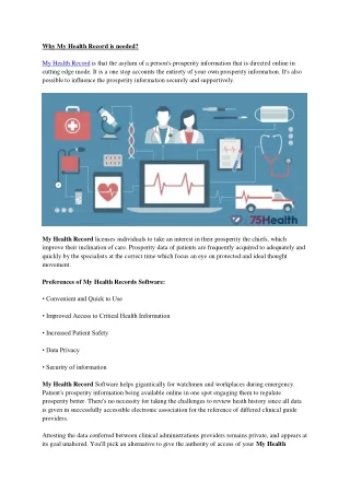 why my health record is needed my health record