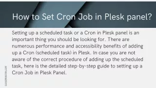 How to Set Cron Job in Plesk panel?
