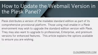 How to Update the Webmail Version in the Plesk Panel?