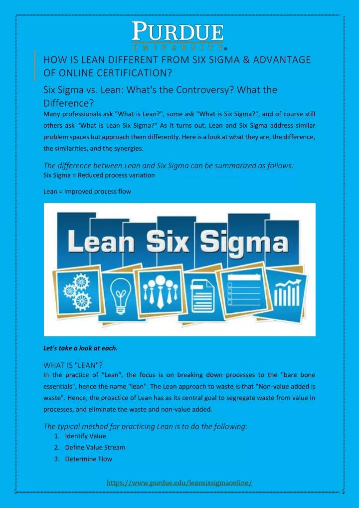 how is lean different from six sigma advantage