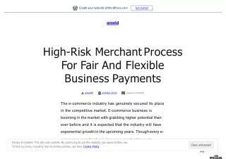 High-Risk Merchant Process For Fair And Flexible Business Payments