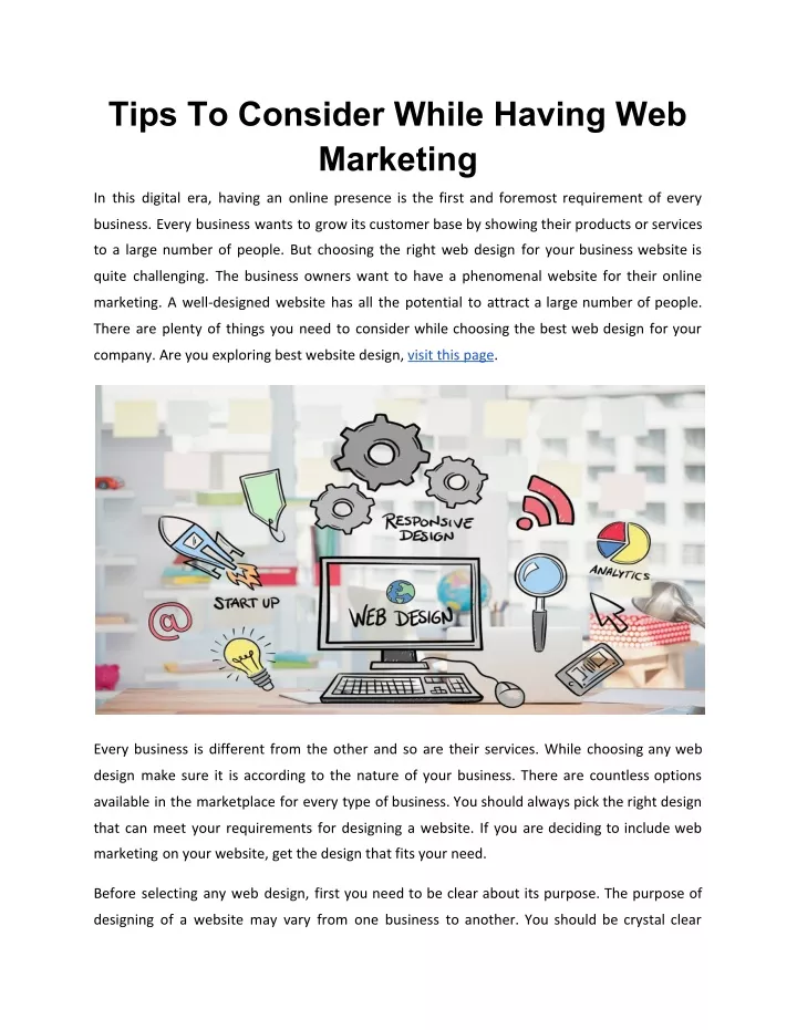 tips to consider while having web marketing