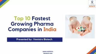 Fastest Growing Pharma Companies in India