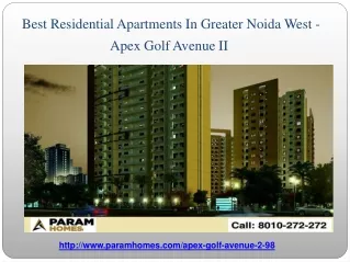 Buy Residential Property In Greater Noida West - Apex Golf Avenue II