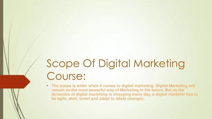 scope of digital marketing course