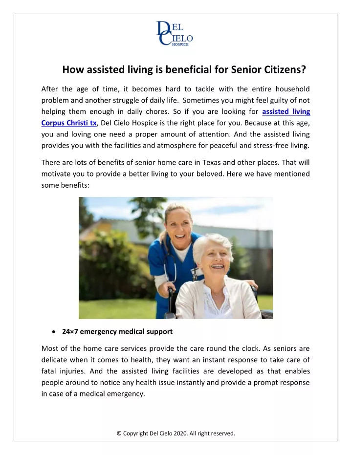 how assisted living is beneficial for senior