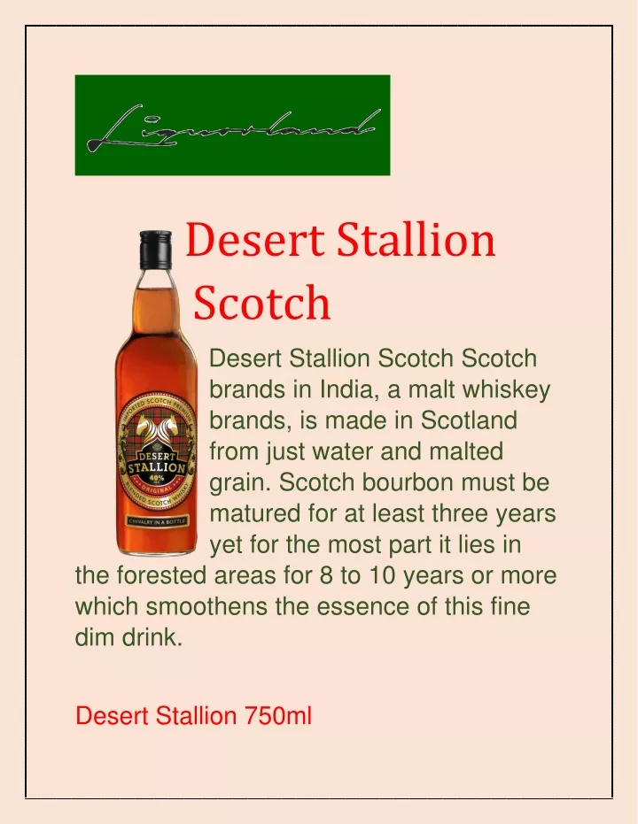desert stallion scotch