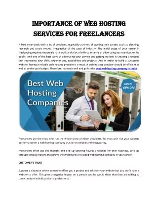 importance of web hosting importance