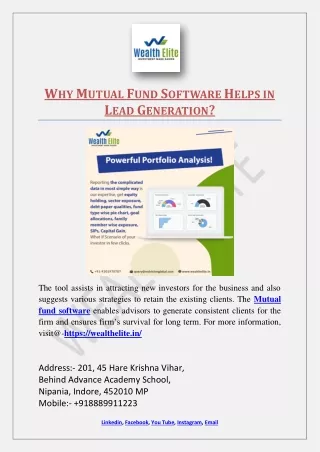 w hy m utual f und s oftware h elps