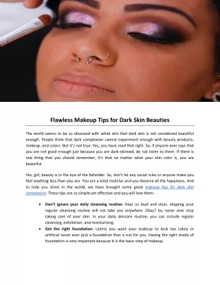 Flawless Makeup Tips for Dark Skin Beauties