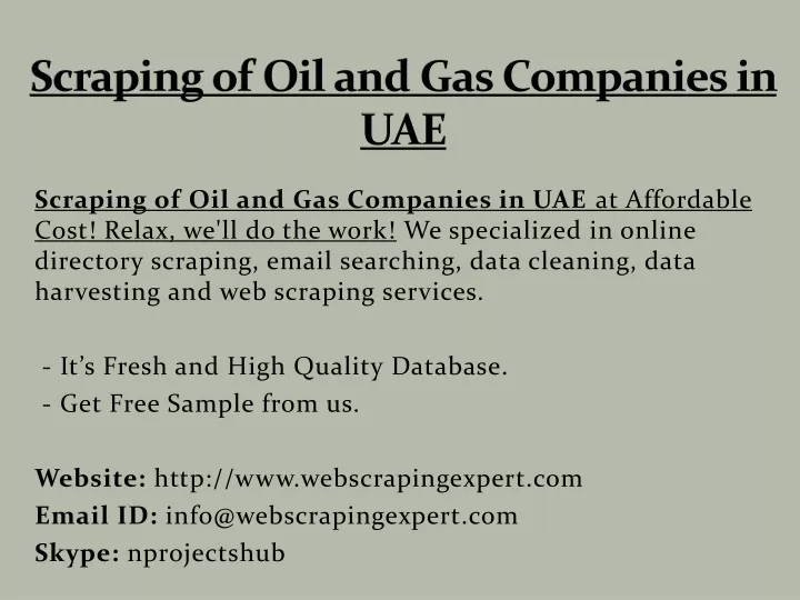 scraping of oil and gas companies in uae
