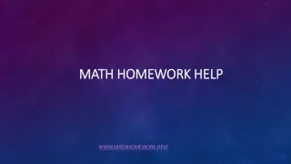 Math homework help