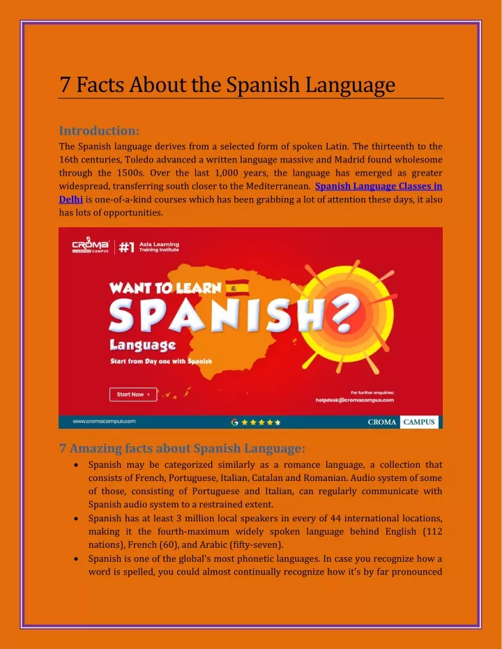 7 facts about the spanish language