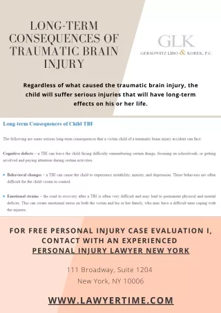 long term consequences of traumatic brain injury